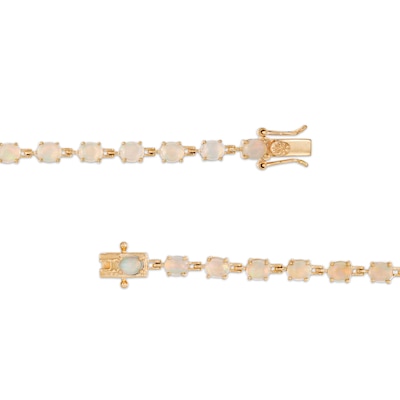 Oval Opal Link Line Bracelet in 10K Gold – 7.25"