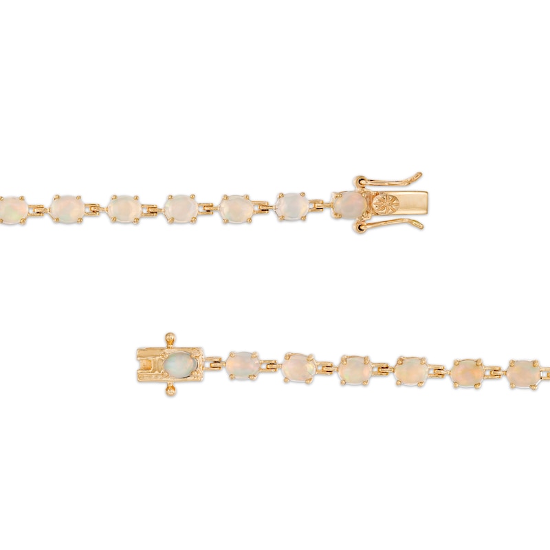 Oval Opal Link Line Bracelet in 10K Gold – 7.25"|Peoples Jewellers