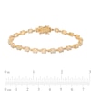 Thumbnail Image 3 of Oval Opal Link Line Bracelet in 10K Gold – 7.25"