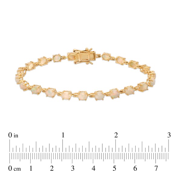 Oval Opal Link Line Bracelet in 10K Gold – 7.25"