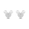 Disney Treasures Mickey Mouse 0.065 CT. T.W. Heart-Shaped Multi-Diamond Stud Earrings in Sterling Silver