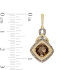 Cushion-Cut Smoky Quartz and 0.50 CT. T.W. Champagne and White Diamond Double Frame Drop Earrings in 10K Two-Tone Gold