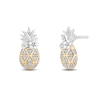 Disney Treasures Lilo and Stitch 0.065 CT. T.W. Diamond Pineapple Stud Earrings in Sterling Silver and 10K Gold