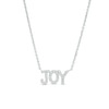 Thumbnail Image 0 of 0.085 CT. T.W. Diamond "JOY" Script Necklace in Sterling Silver – 17.5"