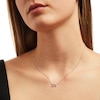 Thumbnail Image 1 of 0.085 CT. T.W. Diamond "JOY" Script Necklace in Sterling Silver – 17.5"