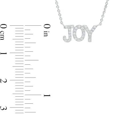 0.085 CT. T.W. Diamond "JOY" Script Necklace in Sterling Silver – 17.5"