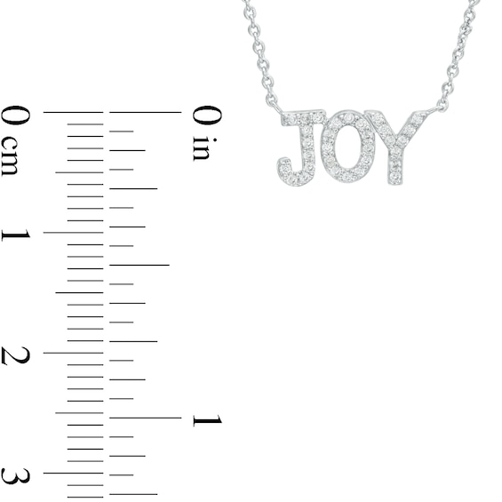 0.085 CT. T.W. Diamond "JOY" Script Necklace in Sterling Silver – 17.5"