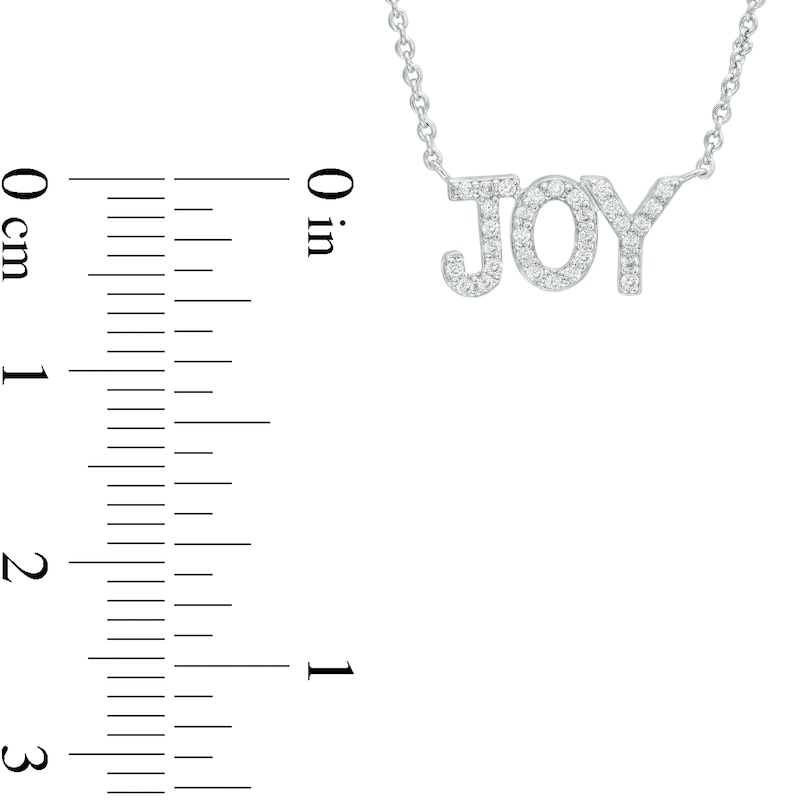 0.085 CT. T.W. Diamond "JOY" Script Necklace in Sterling Silver – 17.5"