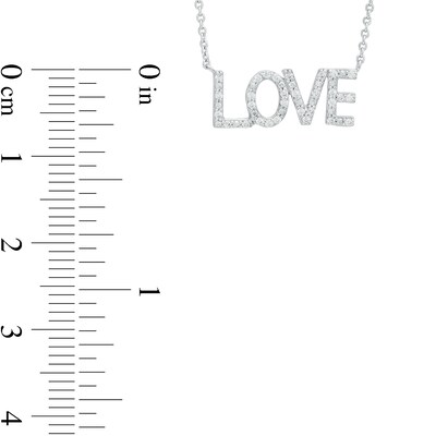 0.085 CT. T.W. Diamond "LOVE" Script Necklace in Sterling Silver – 17.66"