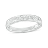 Thumbnail Image 0 of 0.23 CT. T.W. Diamond Alternating Floral Pattern Anniversary Band in 14K White Gold