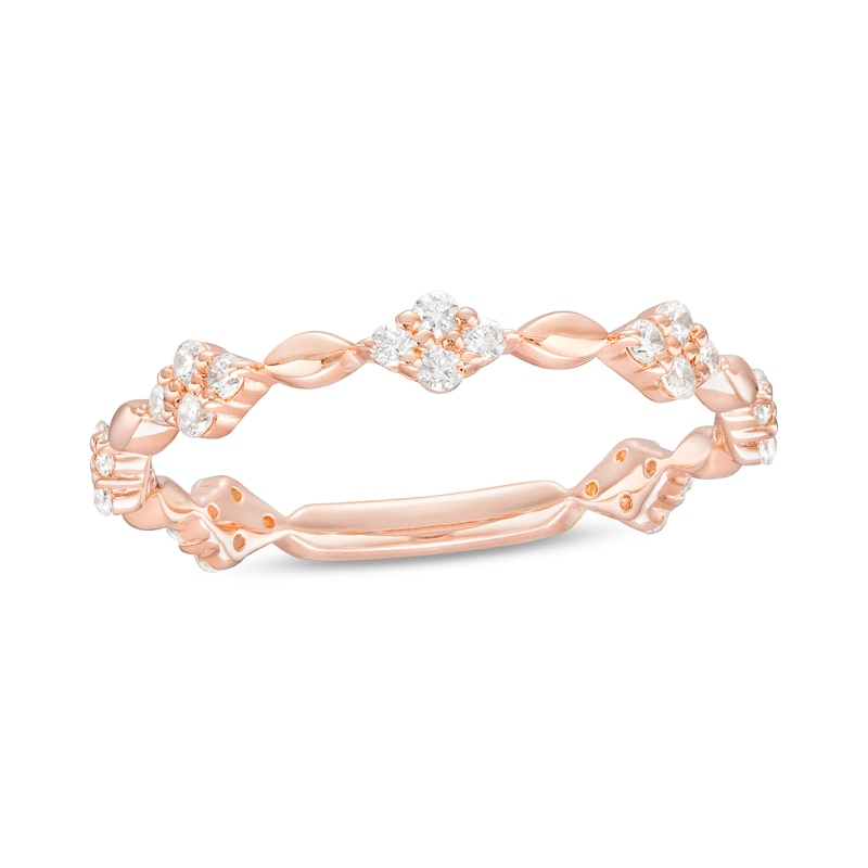 0.23 CT. T.W. Diamond Alternating Anniversary Band in 10K Rose Gold|Peoples Jewellers