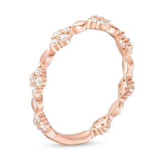 0.23 CT. T.W. Diamond Alternating Anniversary Band in 10K Rose Gold