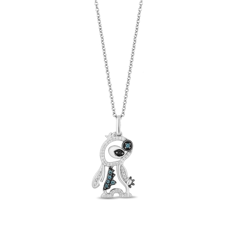 Disney Treasures Lilo and Stitch Blue Topaz and 0.085 CT. T.W. Black and White Diamond Pendant in Sterling Silver|Peoples Jewellers