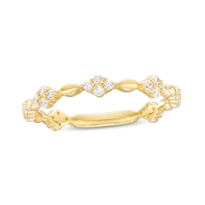 0.23 CT. T.W. Diamond Alternating Anniversary Band in 10K Gold