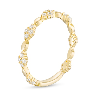 0.23 CT. T.W. Diamond Alternating Anniversary Band in 10K Gold