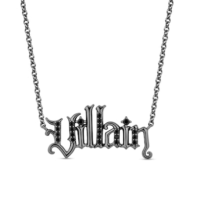 Enchanted Disney Villains 0.18 CT. T.W. Black Diamond "Villain" Necklace in Sterling Silver with Black Rhodium