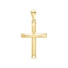 Polished Slope-Ends Cross Necklace Charm in 14K Gold