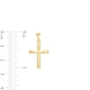 Polished Slope-Ends Cross Necklace Charm in 14K Gold