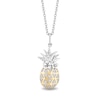 Thumbnail Image 0 of Disney Treasures Lilo and Stitch 0.065 CT. T.W. Diamond Pineapple Pendant in Sterling Silver and 10K Gold – 19"