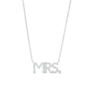 0.085 CT. T.W. Diamond "MRS." Script Necklace in Sterling Silver – 17.5"