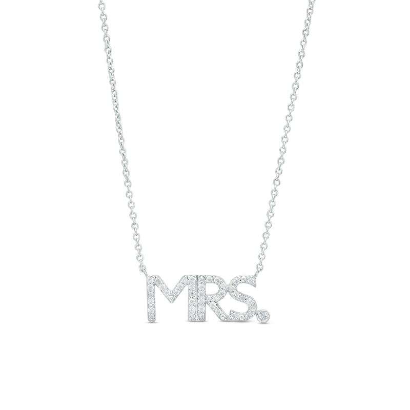 0.085 CT. T.W. Diamond "MRS." Script Necklace in Sterling Silver – 17.5"|Peoples Jewellers