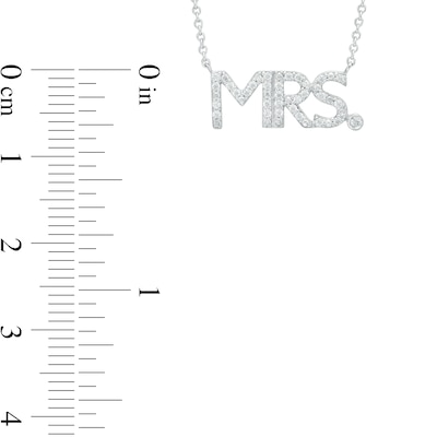 0.085 CT. T.W. Diamond "MRS." Script Necklace in Sterling Silver – 17.5"