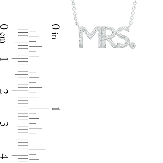 0.085 CT. T.W. Diamond "MRS." Script Necklace in Sterling Silver – 17.5"