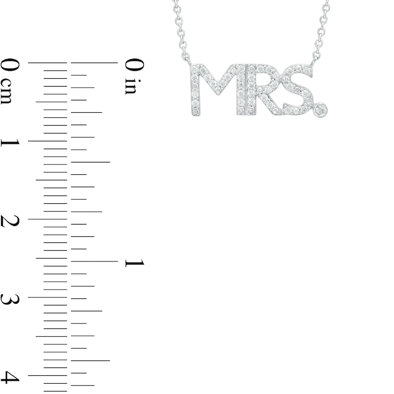 0.085 CT. T.W. Diamond "MRS." Script Necklace in Sterling Silver – 17.5"