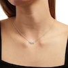 Thumbnail Image 1 of 0.085 CT. T.W. Diamond "PRAY" Script Necklace in Sterling Silver – 17.7"