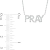 0.085 CT. T.W. Diamond "PRAY" Script Necklace in Sterling Silver – 17.7"