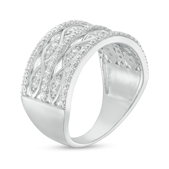 0.45 CT. T.W. Diamond Twist Multi-Row Anniversary Band in 10K White Gold