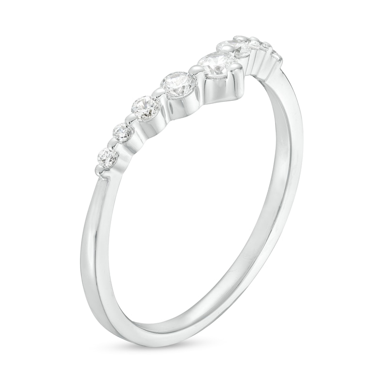0.25 CT. T.W. Diamond Graduated Chevron Anniversary Band in 14K White Gold|Peoples Jewellers
