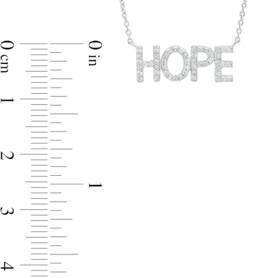 0.085 CT. T.W. Diamond "HOPE" Script Necklace in Sterling Silver – 17.69"