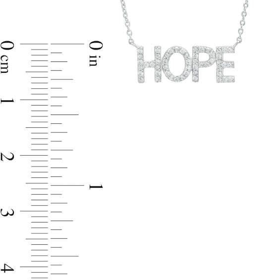 0.085 CT. T.W. Diamond "HOPE" Script Necklace in Sterling Silver – 17.69"