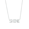 Thumbnail Image 0 of 0.085 CT. T.W. Diamond "SHINE" Script Necklace in Sterling Silver – 17.78"