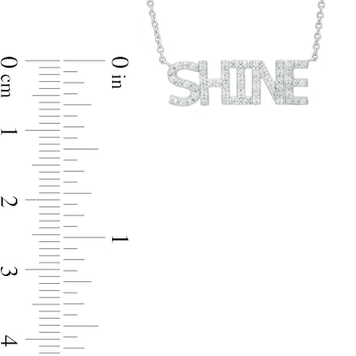 0.085 CT. T.W. Diamond "SHINE" Script Necklace in Sterling Silver – 17.78"