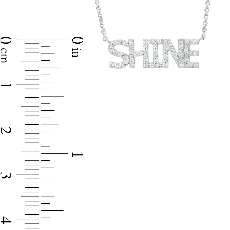 0.085 CT. T.W. Diamond "SHINE" Script Necklace in Sterling Silver – 17.78"