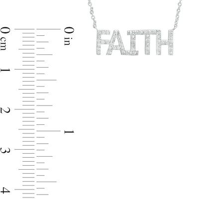 0.085 CT. T.W. Diamond "FAITH" Script Necklace in Sterling Silver – 17.76"