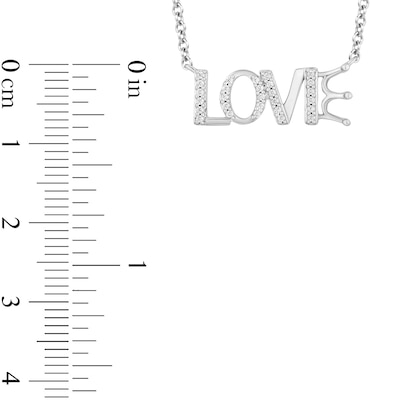 Enchanted Disney Majestic Princess 0.085 CT. T.W. Diamond "LOVE" Crown Necklace in Sterling Silver