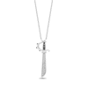 Thumbnail Image 0 of Disney Treasures Pirates of the Caribbean 0.115 CT. T.W. Diamond Sword Necklace in Sterling Silver – 17"