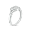 Thumbnail Image 2 of 0.04 CT. T.W. Diamond Double Heart Open Shank Ring in Sterling Silver