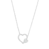 Thumbnail Image 0 of 0.115 CT. T.W Diamond Double Heart Necklace in Sterling Silver