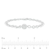 Thumbnail Image 3 of 0.04 CT. T.W. Diamond Open Circle and Teardrop Alternating Bracelet in Sterling Silver - 7.25"