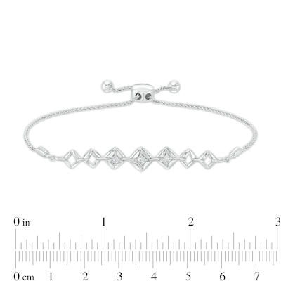 Diamond Accent Journey Square Frame Bracelet in Sterling Silver - 9.5"