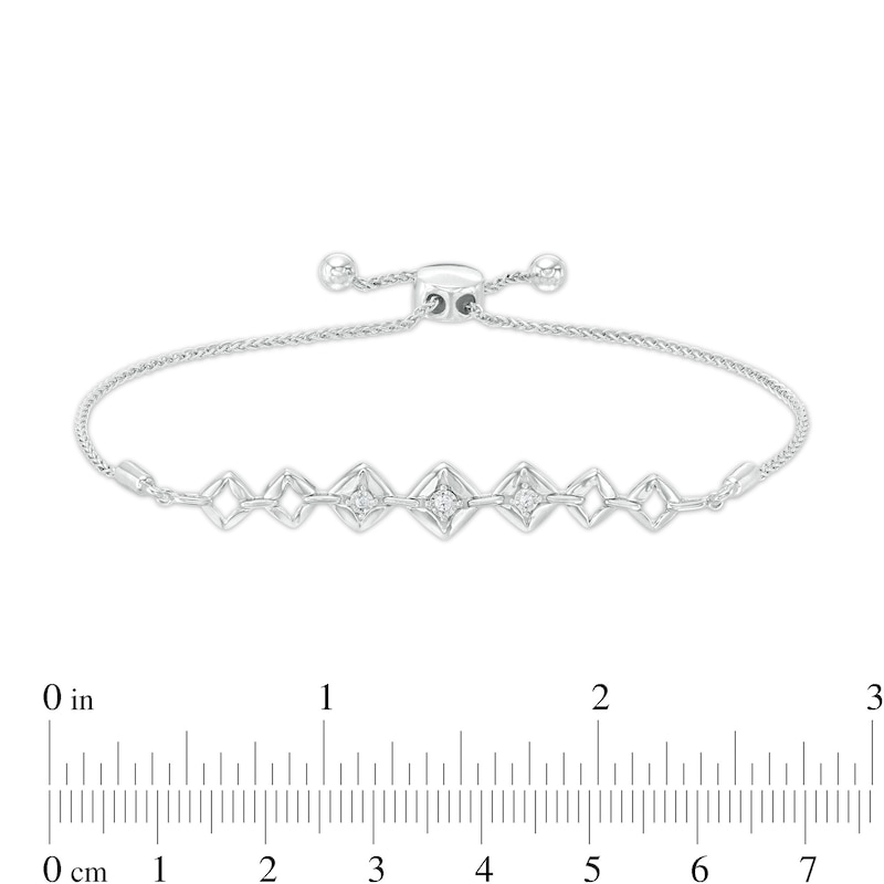 Diamond Accent Journey Square Frame Bracelet in Sterling Silver - 9.5"|Peoples Jewellers