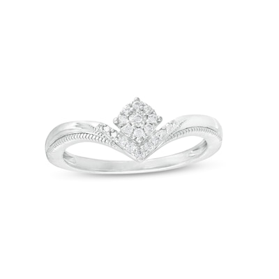 0.065 CT. T.W. Multi-Diamond Chevron Ring in Sterling Silver