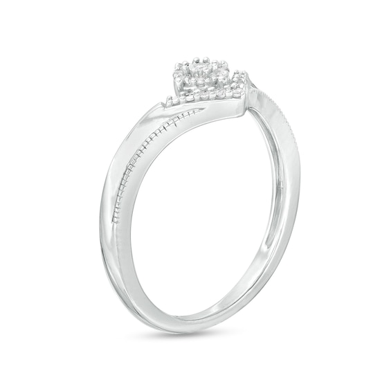 0.065 CT. T.W. Multi-Diamond Chevron Ring in Sterling Silver