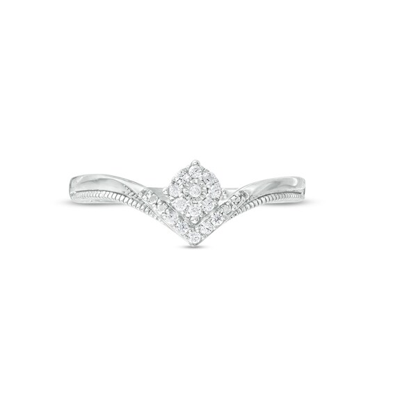 0.065 CT. T.W. Multi-Diamond Chevron Ring in Sterling Silver