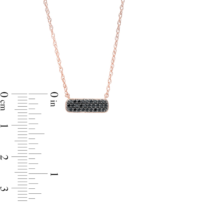 0.17 CT. T.W. Elongated Cushion Black Multi-Diamond Necklace in Sterling Silver with 14K Rose Gold Plate|Peoples Jewellers