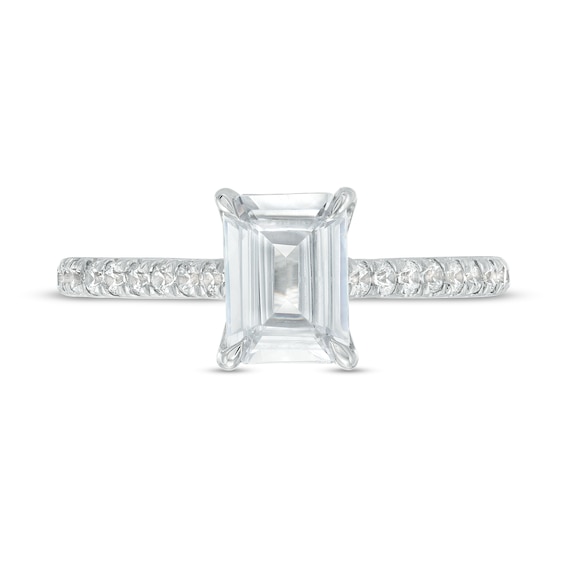 1.75 CT. T.W. Certified Emerald-Cut Lab-Created Diamond Engagement Ring in 14K White Gold (F/SI2)